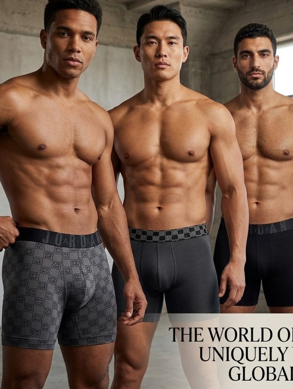 Jordan Flight Modal Men's Boxer Briefs - Black & Gray (3-Pack) Size L